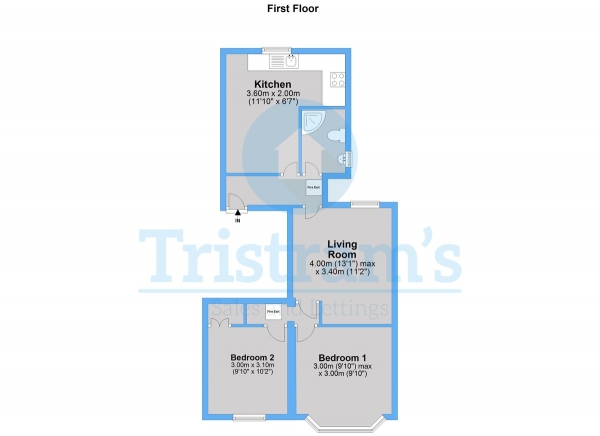 Floor Plan for 2 Bedroom Flat to Rent in Loughborough Road, West Bridgford, NG2, 7JE - £250  pw | £1083 pcm
