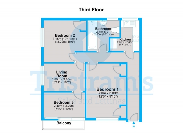 Floor Plan Image for 3 Bedroom Flat to Rent in Loughborough Road, West Bridgford