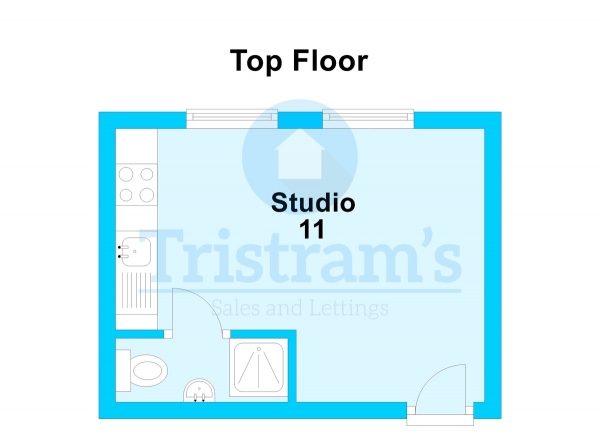 Floor Plan for 1 Bedroom Studio to Rent in Studio 11, Millstream Court, NG7, 4AJ - £160  pw | £693 pcm