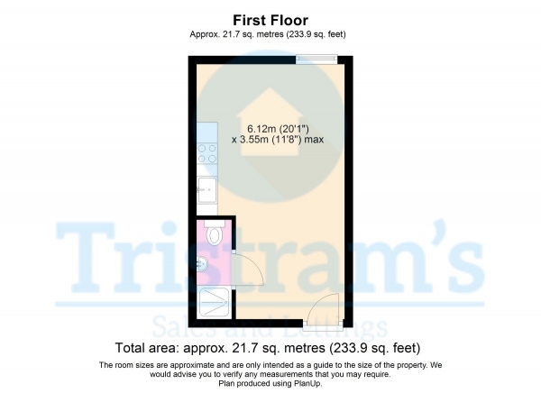 Floor Plan Image for 1 Bedroom Studio to Rent in Maples Street, Forest Fields