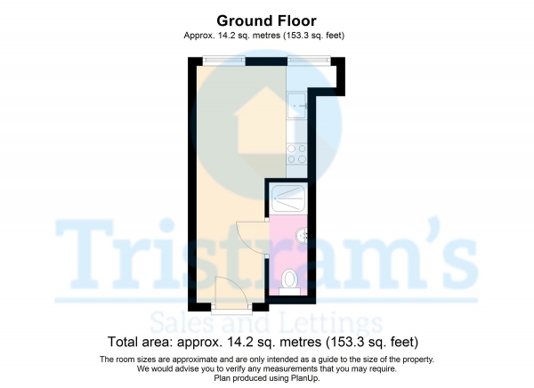 Floor Plan for 1 Bedroom Studio to Rent in Birkin Avenue, Radford, NG7, 5AR - £115  pw | £498 pcm