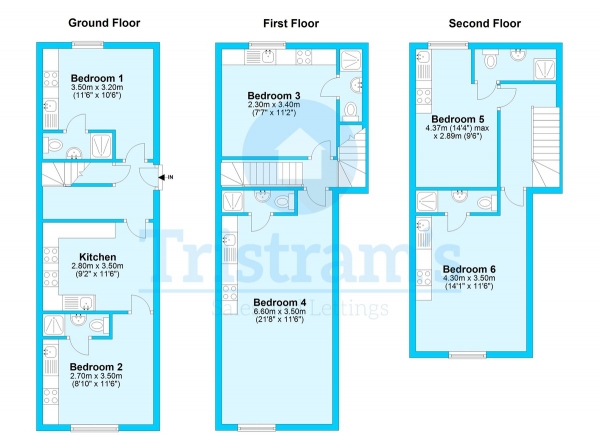 Floor Plan for 1 Bedroom Studio to Rent in Eland Street, Hyson Green, NG7, 7DY - £150  pw | £650 pcm