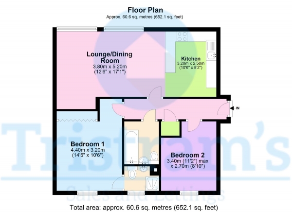 Floor Plan Image for 2 Bedroom Apartment for Sale in Weekday Cross Building, Pilcher Gate