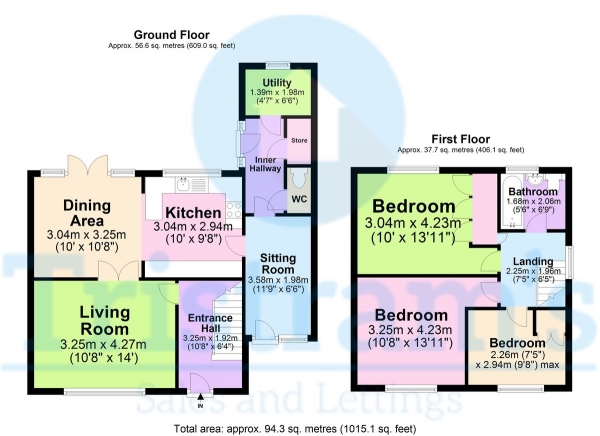 Floor Plan Image for 3 Bedroom Semi-Detached House for Sale in Melford Road, Bilborough