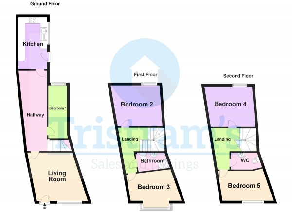 Floor Plan for 4 Bedroom Terraced House to Rent in Peveril Street, Radford, NG7, 4AJ - £396  pw | £1716 pcm