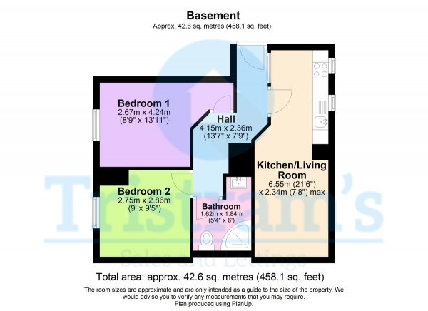 Floor Plan Image for 2 Bedroom Apartment to Rent in Church Street, Lenton