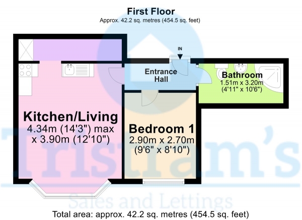 Floor Plan Image for 1 Bedroom Flat for Sale in Katherine House, Ebury Road, Carrington