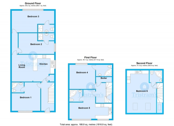 Floor Plan for 1 Bedroom Semi-Detached House to Rent in Room 5, Lower Road, Beeston, NG9, 2GT - £160  pw | £693 pcm
