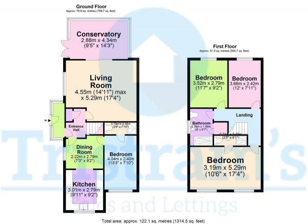 Floor Plan Image for 4 Bedroom Detached House for Sale in Middle Nook, Wollaton