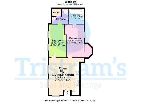 Floor Plan Image for 2 Bedroom Flat for Sale in Byron House, College Street, City Centre