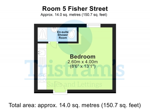 Floor Plan for 1 Bedroom Studio to Rent in Fisher Street, Forest Fields, NG7, 6FJ - £130  pw | £563 pcm