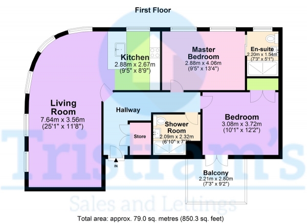 Floor Plan Image for 2 Bedroom Apartment for Sale in The Hollows, St. James's Terrace