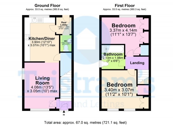 Floor Plan Image for 2 Bedroom Semi-Detached House for Sale in Boswell Street, Nottingham