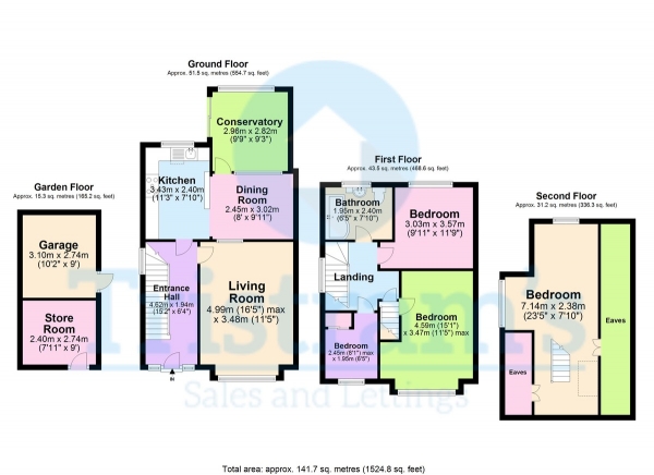 Floor Plan Image for 4 Bedroom Detached House for Sale in Greenland Crescent, Beeston