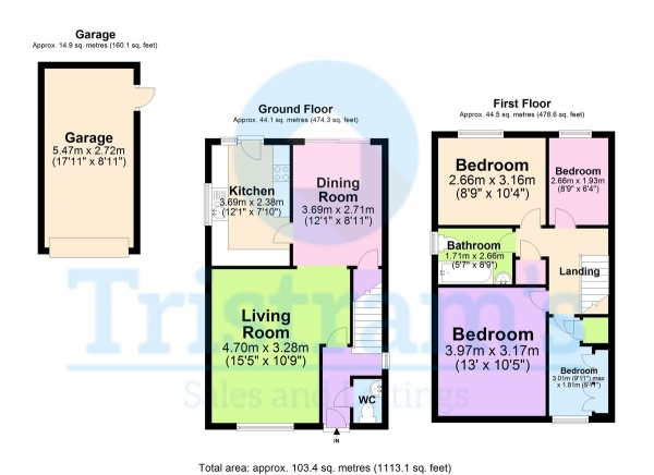 Floor Plan Image for 4 Bedroom Detached House for Sale in Jasmine Close, Beeston