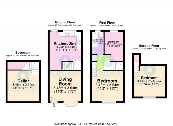 Floor Plan Image for 3 Bedroom Terraced House for Sale in Birrell Road, Forest Fields