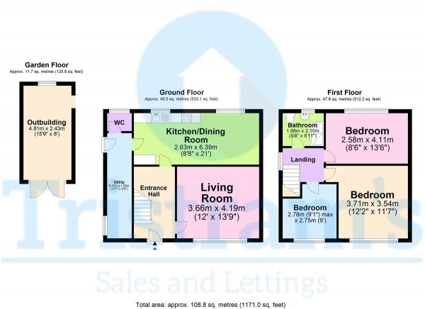 Floor Plan Image for 3 Bedroom Semi-Detached House for Sale in Monkton Drive, Bilborough