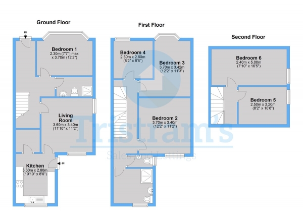 Floor Plan for 1 Bedroom Terraced House to Rent in Room 1, Lenton Boulevard, Nottingham, NG7, 2ET - £120  pw | £520 pcm