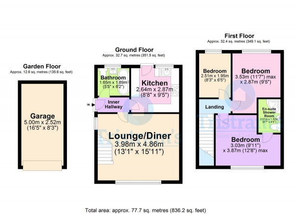 Floor Plan for 3 Bedroom Semi-Detached House for Sale in Brisbane Drive, Stapleford, NG9, 8ND - Guide Price &pound240,000