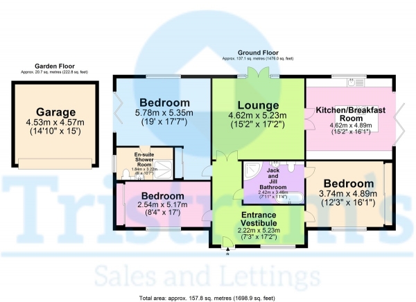 Floor Plan for 3 Bedroom Detached Bungalow for Sale in Woodchurch Road, Arnold, NG5, 8NJ - From &pound550,000