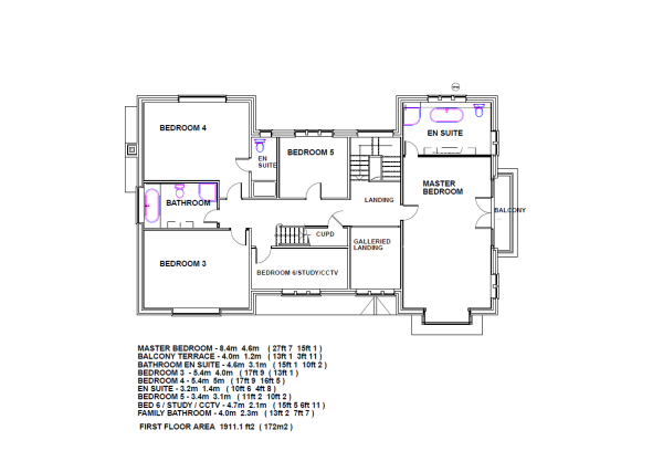 Floor Plan Image for 7 Bedroom Detached House for Sale in Highgrove Gardens, Edwalton