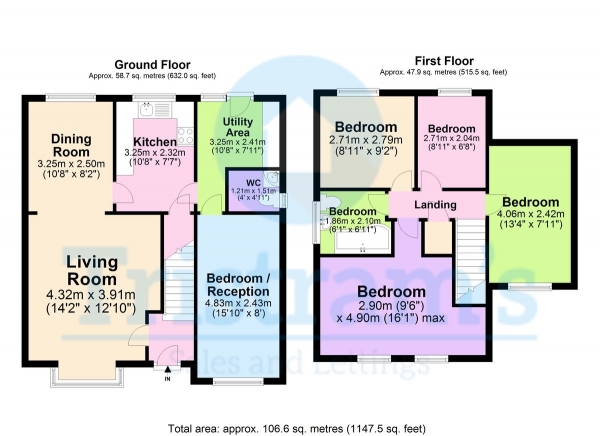 Floor Plan for 4 Bedroom Detached House for Sale in Cranwell Road, Nottingham, NG8, 6NU - Offers Over &pound285,000