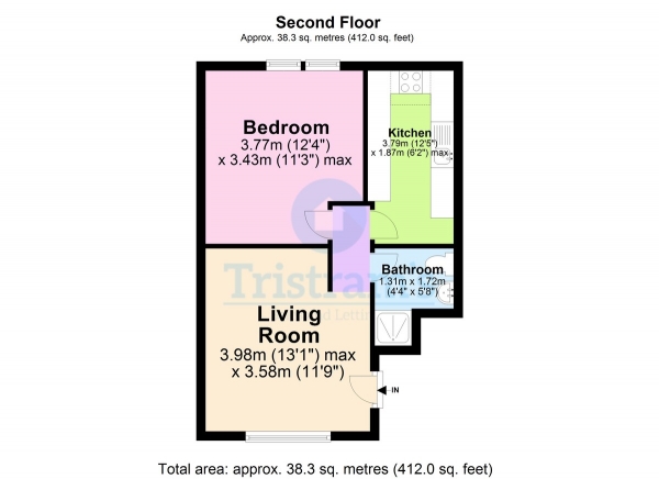 Floor Plan for 3 Bedroom Flat for Sale in Beech Avenue, New Basford, NG7, 7LJ - OIRO &pound300,000