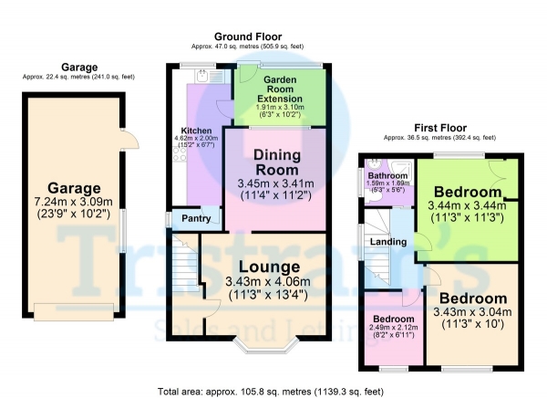 Floor Plan for 3 Bedroom Detached House for Sale in West Avenue, Stapleford, NG9, 8DY - Guide Price &pound275,000