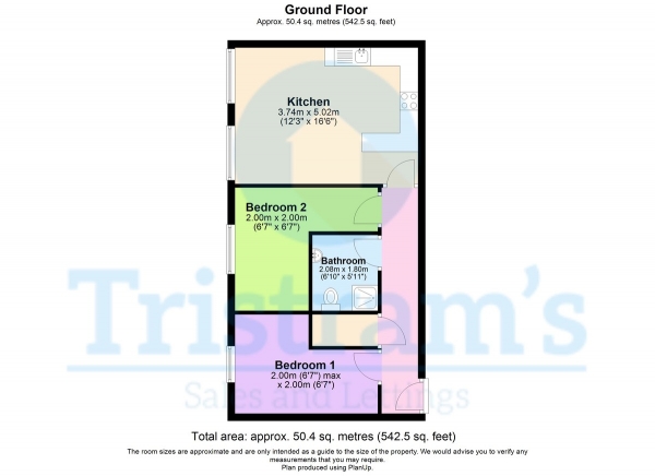 Floor Plan for 2 Bedroom Apartment to Rent in The Farthings, Nottingham, NG7, 2BA - £179 pw | £775 pcm