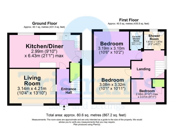 Floor Plan Image for 3 Bedroom Semi-Detached House for Sale in Tremayne Road, Nottingham