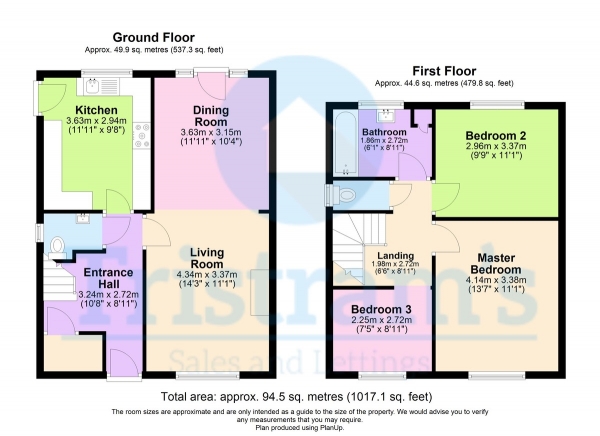 Floor Plan Image for 3 Bedroom Semi-Detached House for Sale in Church Street, Bramcote