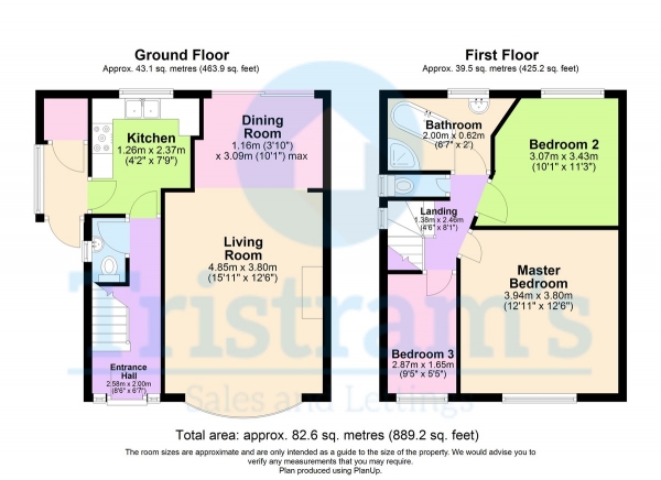 Floor Plan for 3 Bedroom Semi-Detached House for Sale in Balmoral Crescent, Wollaton, NG8, 2DQ - Guide Price &pound300,000