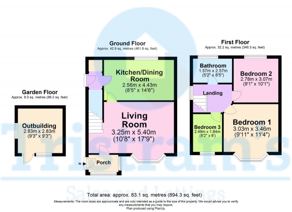 Floor Plan Image for 3 Bedroom Semi-Detached House for Sale in Salcombe Road, Nottingham