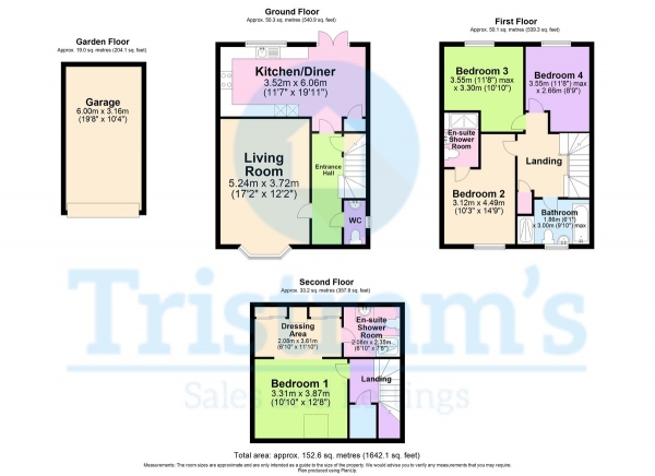 Floor Plan for 4 Bedroom Detached House for Sale in Airfield Way, Hucknall, NG15, 6WZ - Offers Over &pound365,000