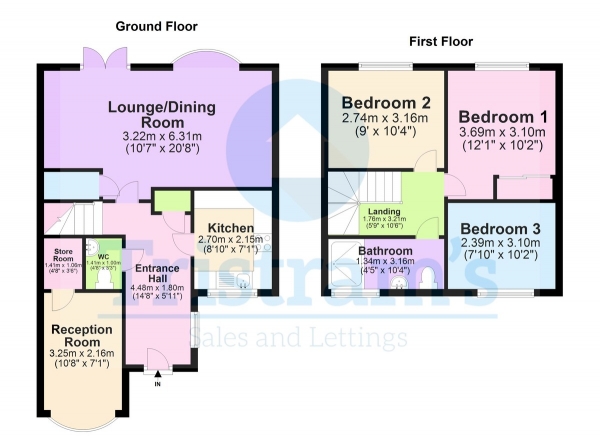 Floor Plan Image for 3 Bedroom Semi-Detached House for Sale in Russley Road, Bramcote