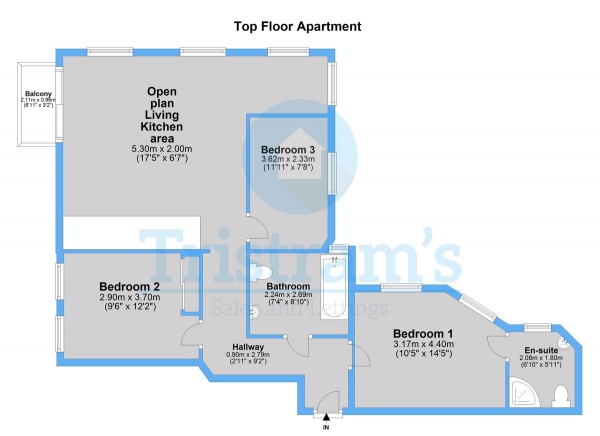 Floor Plan Image for 3 Bedroom Penthouse to Rent in Enfield House, City Centre