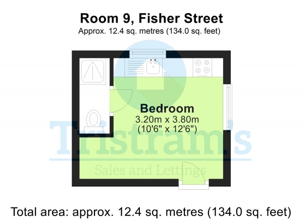 Floor Plan for 1 Bedroom Studio to Rent in Fisher Street, Forest Fields, NG7, 6FJ - £130  pw | £563 pcm