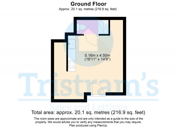 Floor Plan for 1 Bedroom Studio to Rent in Birkin Avenue, Radford, NG7, 5AR - £115  pw | £498 pcm