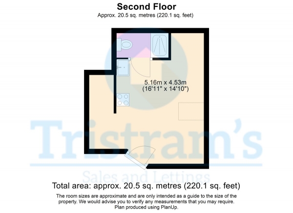 Floor Plan Image for 1 Bedroom Studio to Rent in Birkin Avenue, Radford