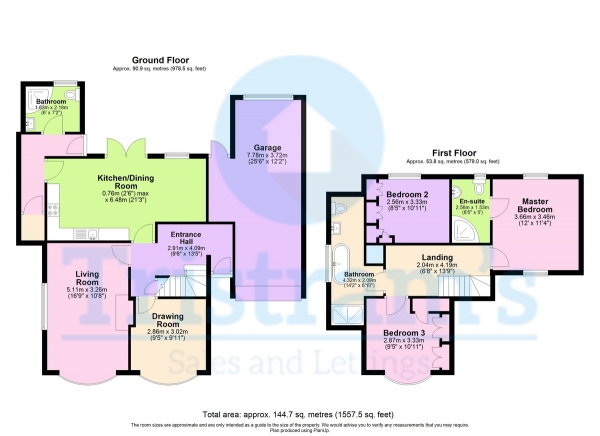 Floor Plan Image for 3 Bedroom Detached House for Sale in Pygall Avenue, Gotham