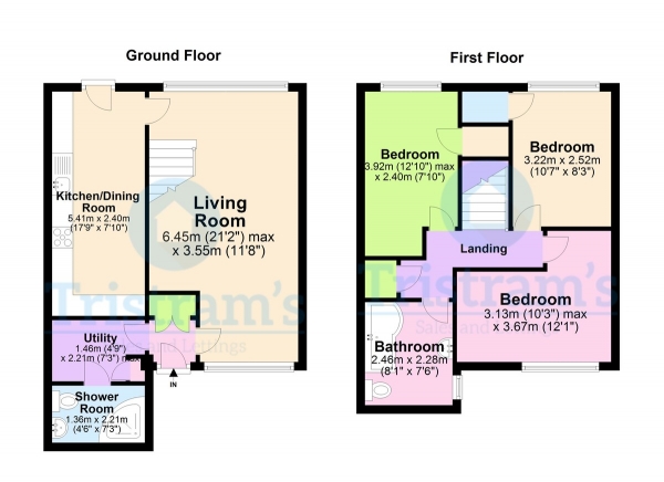 Floor Plan for 3 Bedroom End of Terrace House to Rent in Margarets Court, Bramcote, NG9, 3HX - £288 pw | £1250 pcm