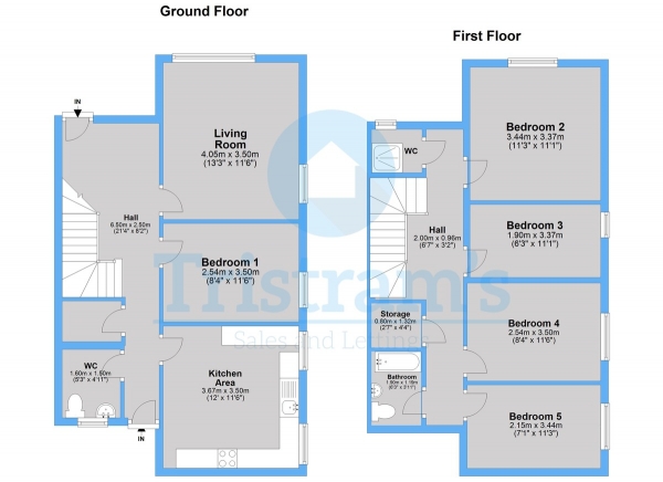 Floor Plan for 4 Bedroom Semi-Detached House to Rent in Fleming Gardens, Clifton, NG11, 8RT - £380  pw | £1647 pcm