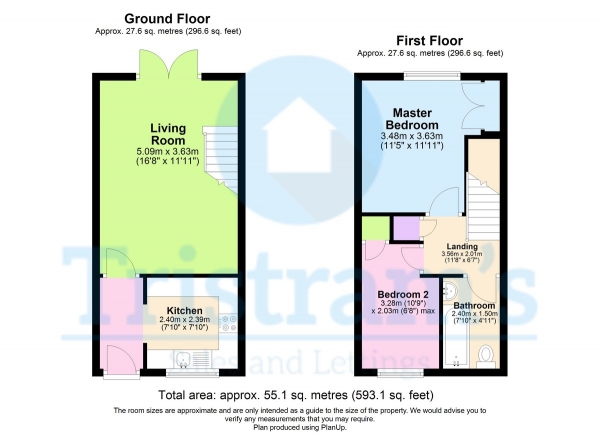 Floor Plan Image for 2 Bedroom Terraced House for Sale in Meadow Brown Road, Nottingham