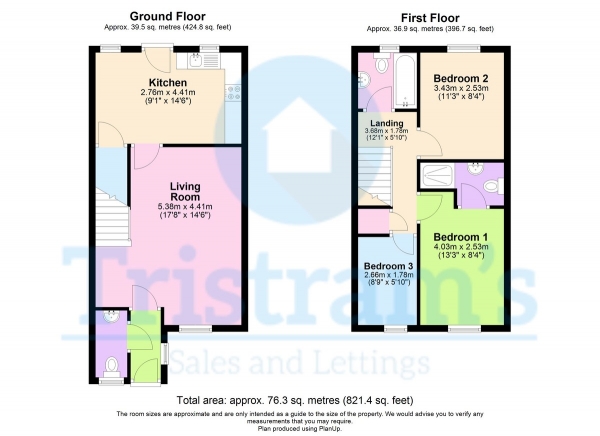 Floor Plan for 3 Bedroom Semi-Detached House for Sale in Marham Close, Nottingham, NG2, 4GR - From &pound185,000