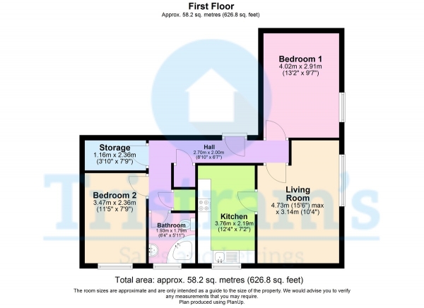 Floor Plan Image for 2 Bedroom Flat for Sale in Calderdale, Wollaton