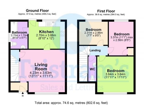 Floor Plan for 3 Bedroom Semi-Detached House to Rent in Wollaton Road, Beeston, NG9, 2PP - £277 pw | £1200 pcm