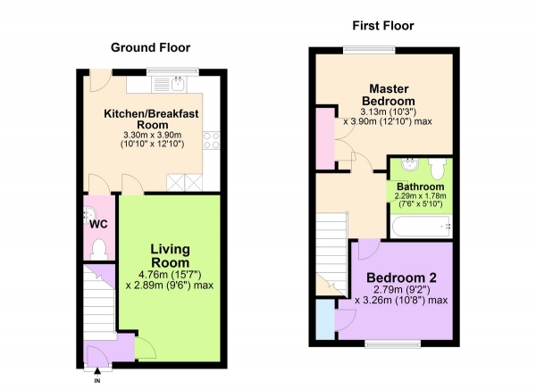 Floor Plan Image for 2 Bedroom Semi-Detached House for Sale in Newbury Gardens , Radcliffe On Trent