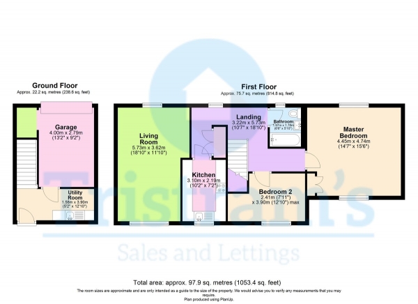 Floor Plan for 2 Bedroom Apartment to Rent in Matlock Court, Nottingham, NG1, 4DT - £242 pw | £1050 pcm