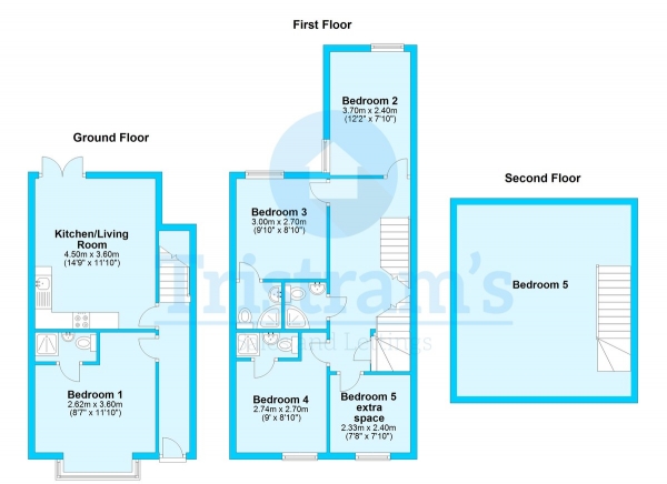 Floor Plan for 1 Bedroom House Share to Rent in Fletcher Road, Beeston, NG9, 2EL - £135  pw | £585 pcm