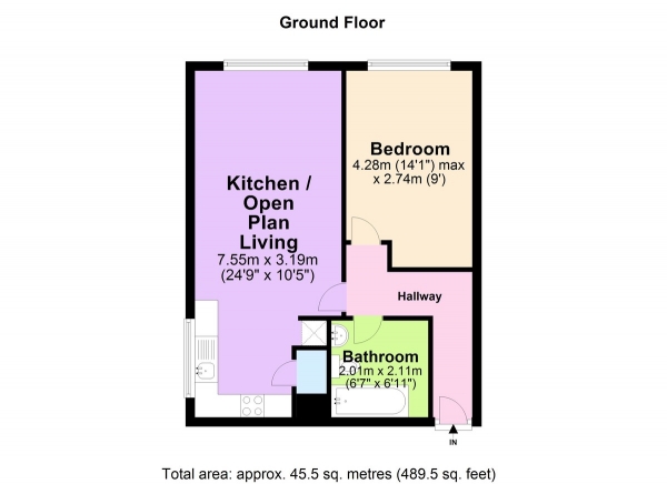 Floor Plan Image for 1 Bedroom Apartment to Rent in High Point, Hyson Green